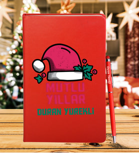 Yılbaşı İçin Kişiye Özel Tasarım Defter Kalem Hediye Seti