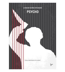 No185- Psycho Tablo Ahşap Poster Dekoratif