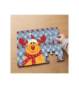 Sevimli Geyik Tasarımlı 24 Parça Ahşap Çocuk Puzzle MPK0989
