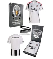 Beşiktaş Orijinal 24-25 Beyaz Forma Bileklik Hediyeli Özel Tasarım Ahşap Kutulu