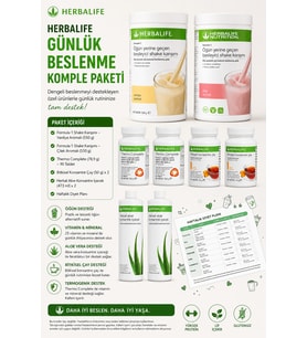 Herbalife Günlük Beslenme Mega Paketi (2 Shake + 2 Aloe + 2 Çay + 2 Thermo Complete + Diyet Planı)