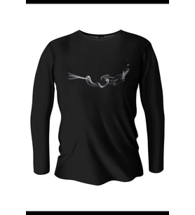 İçimdeki Duman Baskılı Erkek Siyah Uzun Kol Bisiklet Yaka T-Shirt
