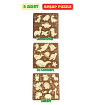 Çocuk Puzzle (Yapboz) Birinci Sınıf Ahşap 3 Parça Eğitici Öğretici Eğlenceli Set