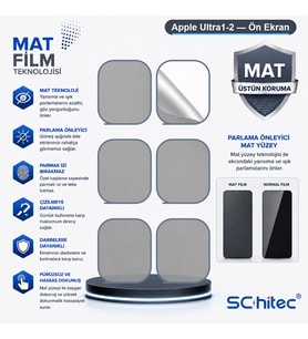 SChitec Apple Ultra1-2 Uyumlu Ön Yüzey Mat Hidrojel Ekran Koruyucu