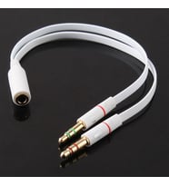 2 ERKEK STEREO 1 DİŞİ STEREO MİKROFONLU KULAKLIK KABLOSU