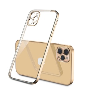 iPhone 12 Pro Kılıf Gbox Matte Electroplated Silikon (Gold)
