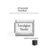 Çelik İtalyan Charm Kişiselleştirilebilir İstediğiniz Tarih Harf Sayı Charma Lazer İle Yazılır