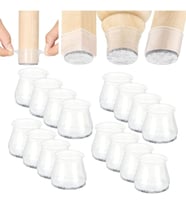 36 Adet (2Cm - 2,5 Cm) Keçeli Silikon Yarı Saydam Mobilya Sandalye Kaydırmaz Zemin Koruyucu,Beyax