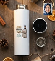 Kişiye Özel Karikatürlü Best Mom Ever Anneye Hediye Filtreli Dijital Göstergeli Termos Anneler Günü Hediyesi