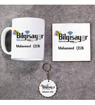 Bilgisayar Mühendisi Kupa Bardak Altlık ve Anahtarlık Hediye Seti (Model 1)