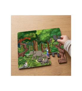 Safari Hayvanları Tasarımlı 24 Parça Ahşap Çocuk Puzzle MPK0965