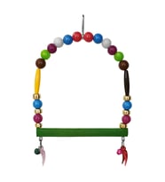 Renkli Boncuklu Ve Çanlı Muhabbet Kuşu Salıncağı 10-11.5 cm Renkli
