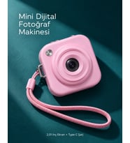 1. Cep Boy Pembe Dijital Fotoğraf Makinesi 2,01 İnç Ekran Ve Type C Şarj