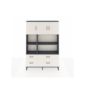 Arges Gardrop 8 Raflı 4 Çekmeceli 3 Kapaklı 132x30x195 Antrasit-Aytaşı