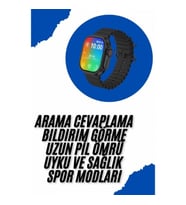 Mey İthalat® Akıllı Saat Sağlık Takibi Kalp Atışı Adımsayar Ultra Yeni Nesil nefes Egzersizi