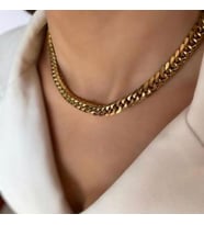 KALIN VİNTAGE ZİNCİR KADIN KOLYE GOLD ÇELİK ÜZERİ ALTIN KAPLAMA 2 SENE GARANTİ BELGELİ