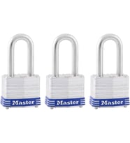 Master Lock 3Trilf Asma Kilit, Lamine, Gümüş Renkli, 3 Adet