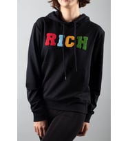 Siyah 2 Iplik Kapüşonlu Sweatshirt
