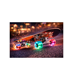 Işıklı Tekerlekli Kaykay – Tiger Roar Desenli Silikon Teker Dayanıklı Skateboard Çocuk Genç Yetişkin