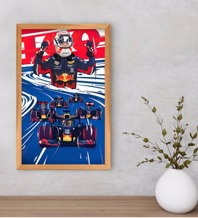 BK Gift Formula 1 Tasarımlı Dekoratif Retro Ahşap Çerçeveli Tablo-1