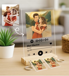 Ghibli Style Efekti Spotify Plak 2 Anahtarlık Hediye (Model 2)