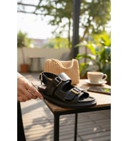 Enoch Kadın Kafes Bantlı Kalın Tabanlı Modern Fisherman Sandalet