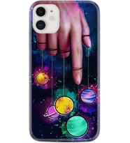 Apple iPhone 11 12 13 Mini Kılıf Desemli Silikon Finger planet 1740