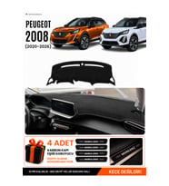 e-biz PEUGEOT 2008 (2020-2026) Uyumlu Torpido Koruma, Torpido Örtüsü, Torpido Kılıfı - Siyah - PE011
