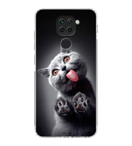 PrintiFy Xiaomi Redmi Note 9 ile Uyumlu Kedi 2 Kamera Korumalı Şeffaf Kılıf