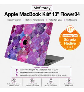 MacBook Pro 13 Çiçek Desenli Kılıf A1706 A1708 A1989 A2159 A2251 A2289 A2338 M1 M2 Uyumlu Baskılı Sert Kılıf İnce Hafif Koruyucu Kapak Açık Pembe