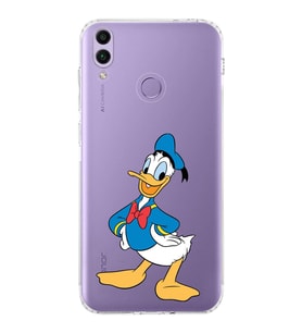 Huawei Honor 8c  Kamera korumalı Kapak Donald Duck Tasarımlı  Şeffaf Kılıf