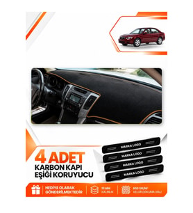 HYUNDAİ SONATA (2007-2012) Uyumlu Ön Torpido Koruma Kılıfı Halısı - Siyah Kahverengi