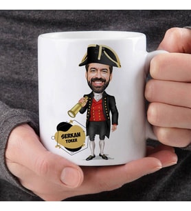 Kişiye Özel Kaşif Erkek Karikatürlü Kupa Bardak