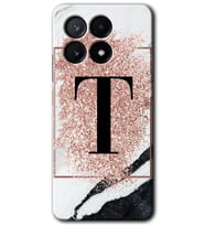 Poco x6 Pro Kılıf HD Desen Baskılı Kılıf - Pembe Mermer Desenli T Harfi