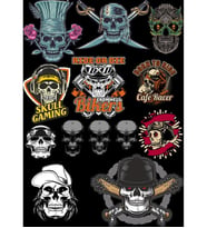 İskelet Sticker Set-3 13 Parça Telefon, Tablet, Defter, Laptop Sticker