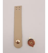 Angel Çanta Aksesuar 11x2 cm Ham Doğal Gerçek Deri Düz Çanta Kapağı Light Gold Metalli