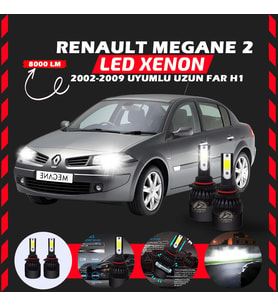 Renault Megane 2 2002-2009 Uzun Far Uyumlu Şimşek Etkili Led Xenon Light Series H1