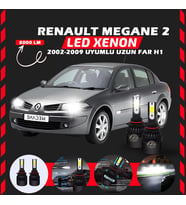 Renault Megane 2 2002-2009 Uzun Far Uyumlu Şimşek Etkili Led Xenon Light Series H1
