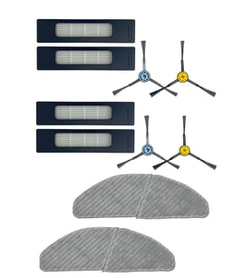 Fakir Robert RS 780 Uyumlu 4 Adet Hepa Filtre 4 Adet Yan Fırça 2 Adet Mop Fiber Paspas
