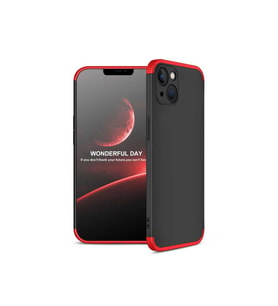 Apple iPhone 13 Uyumlu Kılıf Zore Ays Kapak (Siyah-Kırmızı)