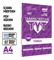 2027 YKS-TYT MEBİ-OGM Türkçe Özgün Tarama Testleri Kitabı A4 Boyut Renkli Görsel BASKI ÜCRETİ