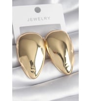 Pirinç Gold Renk Badem Model Kadın Küpe 5886