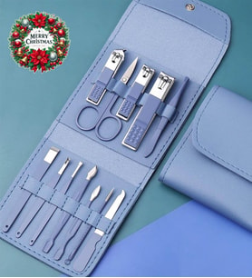 Blue Queen 12 Parça Deri Cüzdanlı Manikür Set & Pedikür Seti