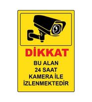 Bu Alan Kamera Ile Izlenmektedir Uyarı Sticker Folyo - Yağmurdan Etkilenmez
