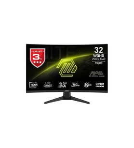 MSI 31.5" RAPID VA MAG 321CQF E18 0.5MS 180HZ Kavisli Gaming Monitör 2560x1440