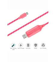Doppler S-Cable Micro USB Işıklı, Pembe, Şarj Kablosu