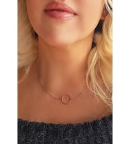 Vaoov 925 Ayar Gümüş Halka Kolye (Gold)