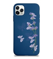 Apple iPhone 11 Pro Max  Lansman Kılıf Lavanta-Kelebek Tasarımlı Altı Kapalı İçi Kadife Kaplı  Kapak (Şeffaf)