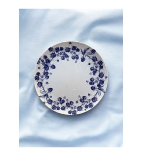 Blue Blanc Çiçek Desenli Duvar Tabağı Dekoratif Bahçe Balkon Mutfak Salon Duvar Süsü No:189