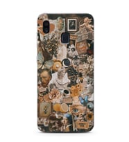 Samsung Galaxy A20/A30 Uyumlu Aesthetic Sanatsal Kolaj Desenli Şeffaf Telefon Kılıfı